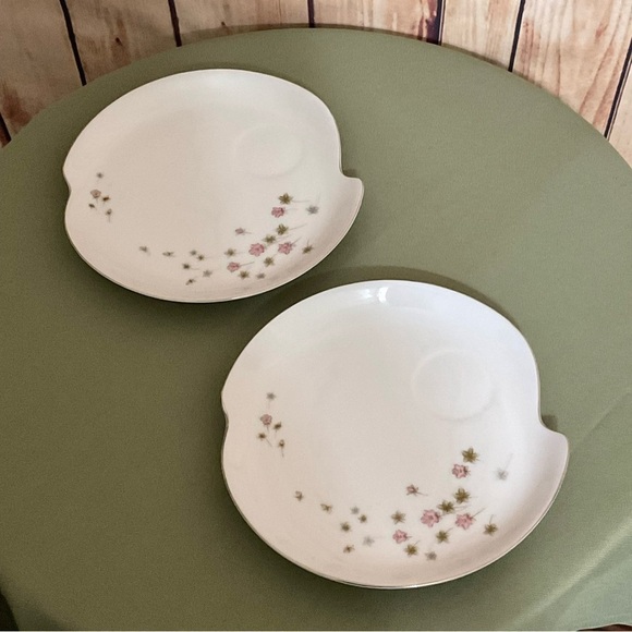 VTG Summit Fine China Snack Set 2 Floral MCM Tea Coffee Retro Silver Trim Japan - Picture 6 of 8